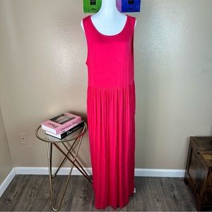 Soho Maxi Tank Dress  Pink Sleeveless Halter XXL Sundress Beach Vacation Island